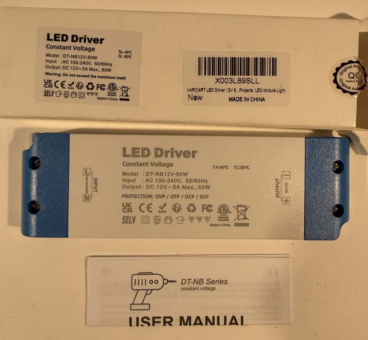LED Driver 12V 60W 5A, IP44 Slim Power Supply, 110-130V AC to 12V DC Low Voltage gallery