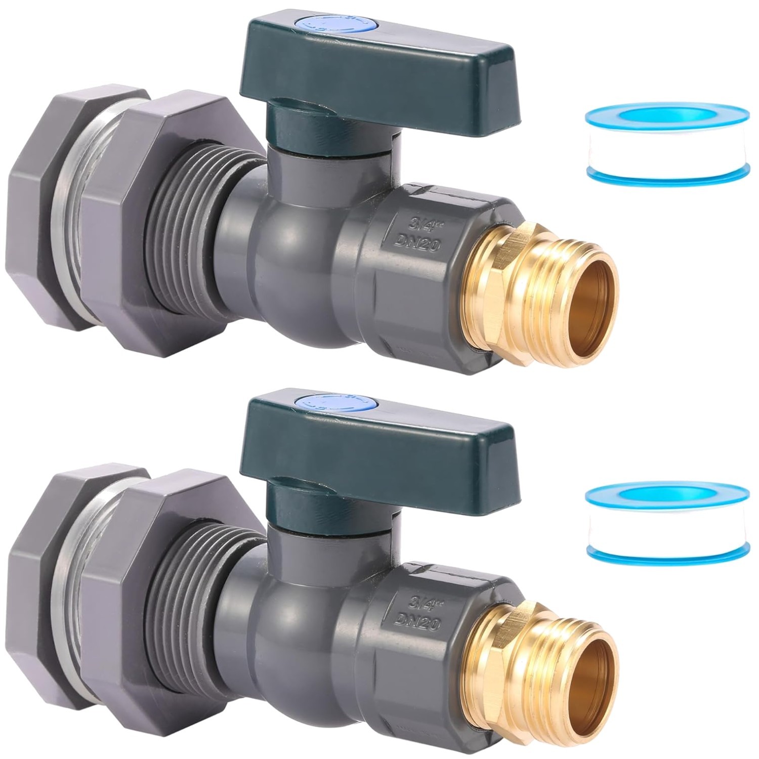 2 Set 3/4 Inch Rain Barrel Spigot Kit - BILAL Water Barrel PVC Garden Diverter K gallery