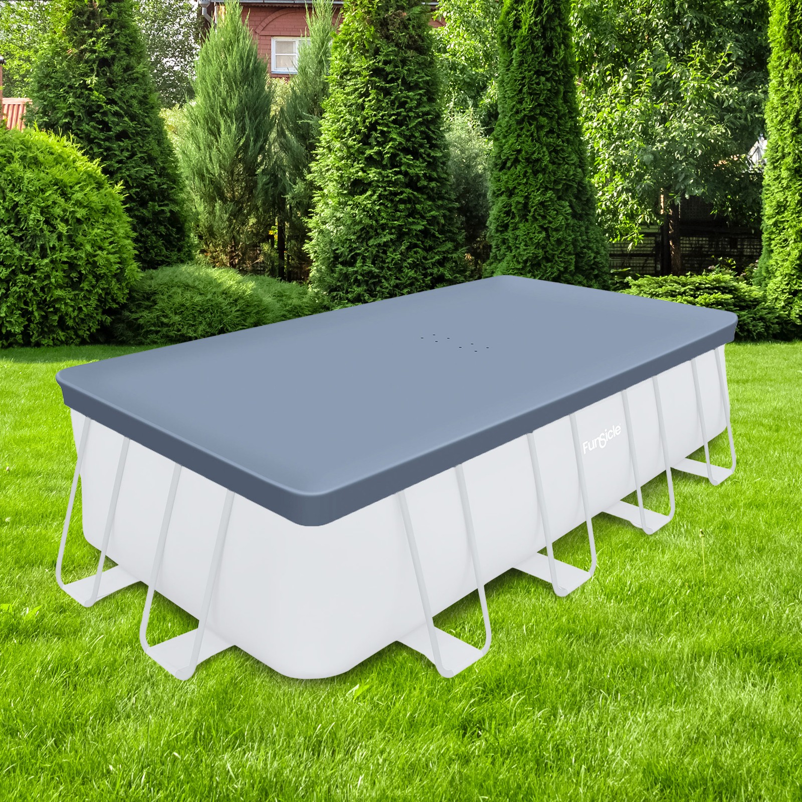 Funsicle 18’ Durable Rectangular Pool Cover for Oasis and Activity Pools, Gray gallery