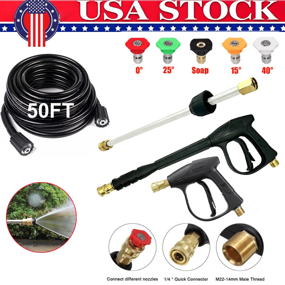 High Pressure 4000PSI Car Power Washer Gun Spray Wand Lance Nozzle and Hose Kit gallery