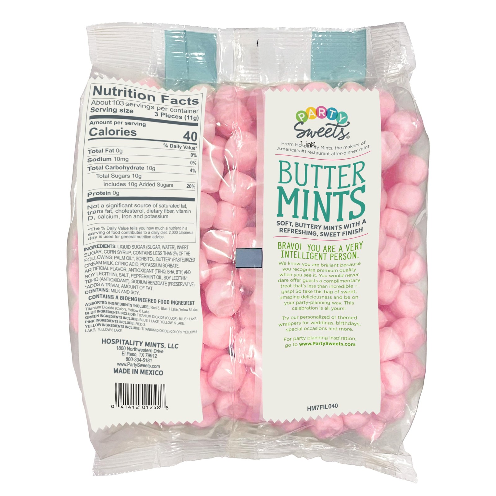 Pink Buttermints, 2.5 Pound, Appx. 350 pieces from Hospitality Mints gallery