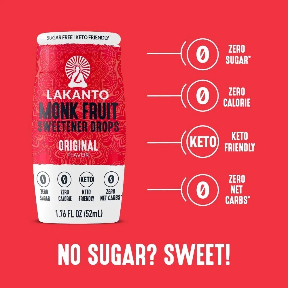 Lakanto Original Liquid Monk Fruit Extract Drops, 1.76 fl oz, 1 Count gallery