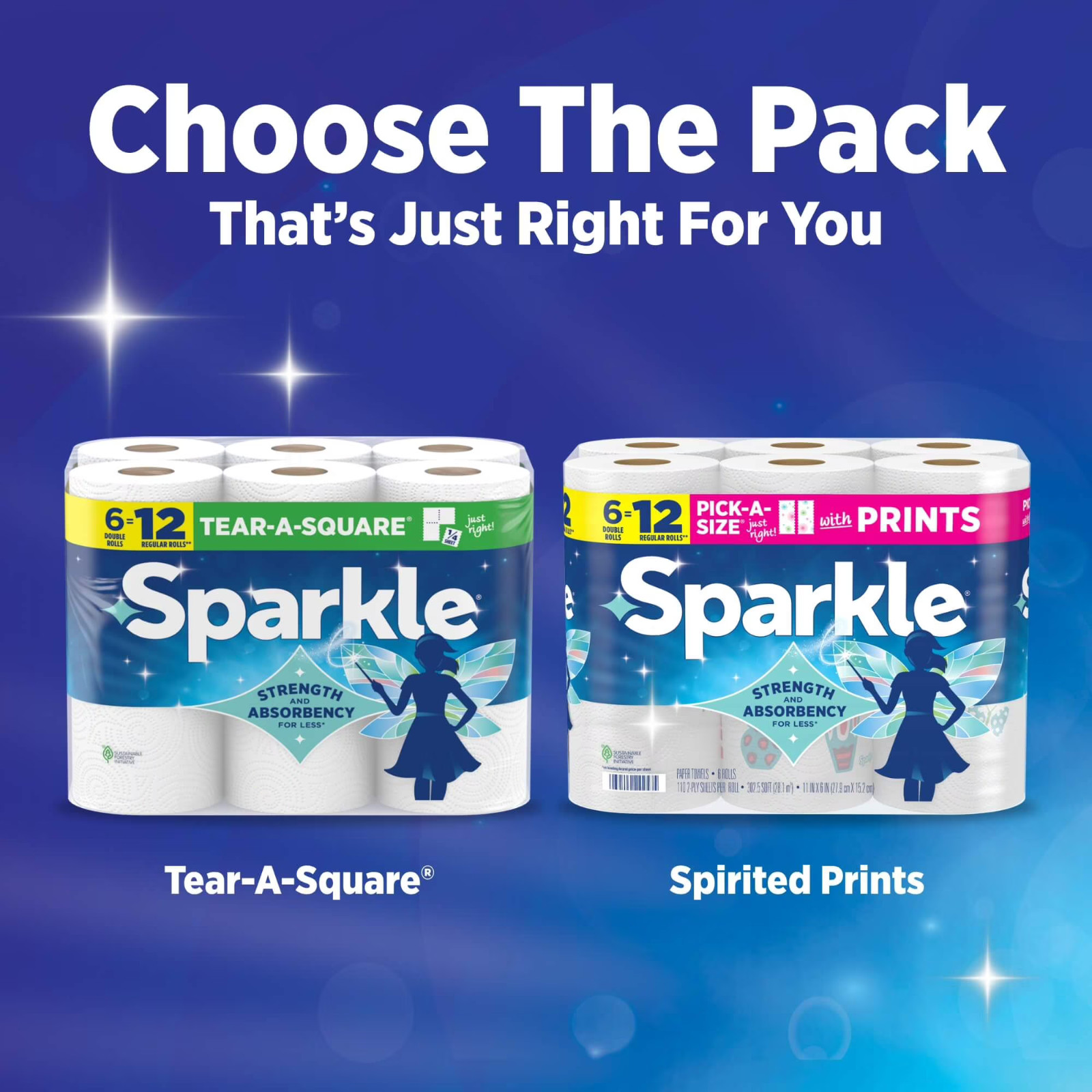 Sparkle Tear-a-Square Paper Towels, 6 Triple Rolls free shipping gallery