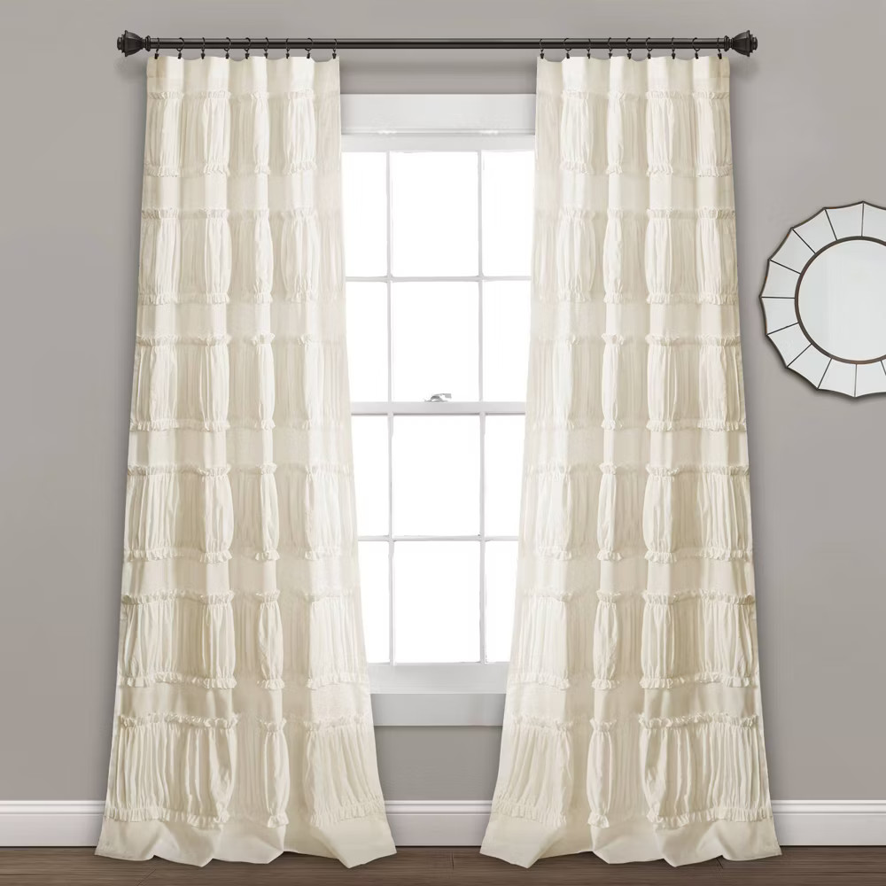 Set of 2 Nova Ruffle Light Filtering Curtain Panels - Lush Décor gallery