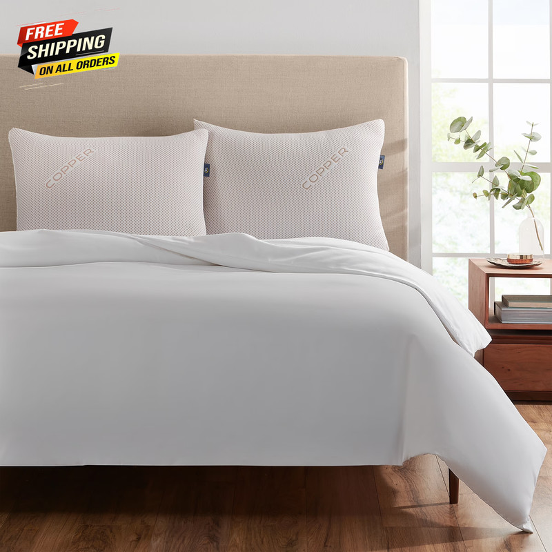 pedic Copperloft Standard/Queen Bed Pillow, 2 Pack, Hypoallergenic ✅ 👈 gallery