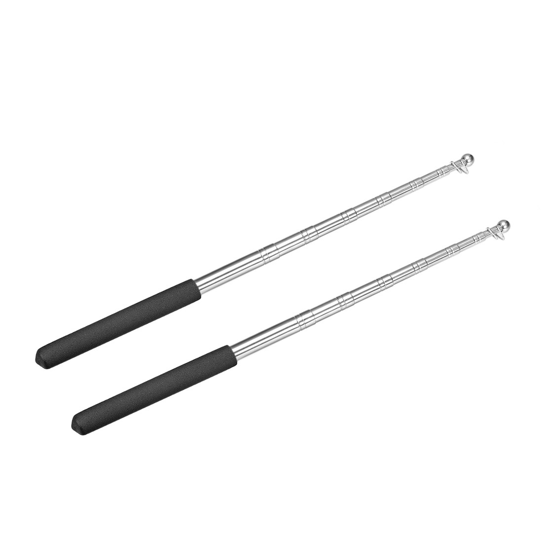 3.28FT/1M, Handheld Flagpoles, Guide Flag Pole,Black 2pcs gallery