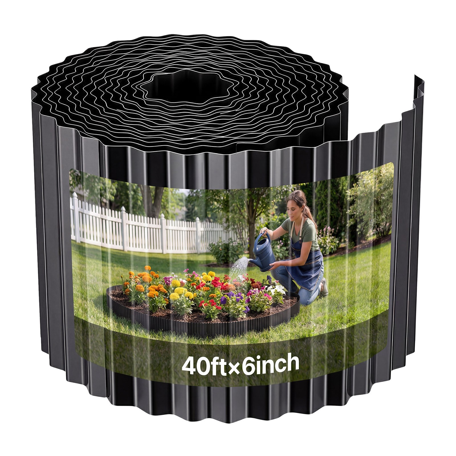 VEVOR Galvanized Steel Landscape Edging 40 ft x 6 in Metal Garden Edging gallery