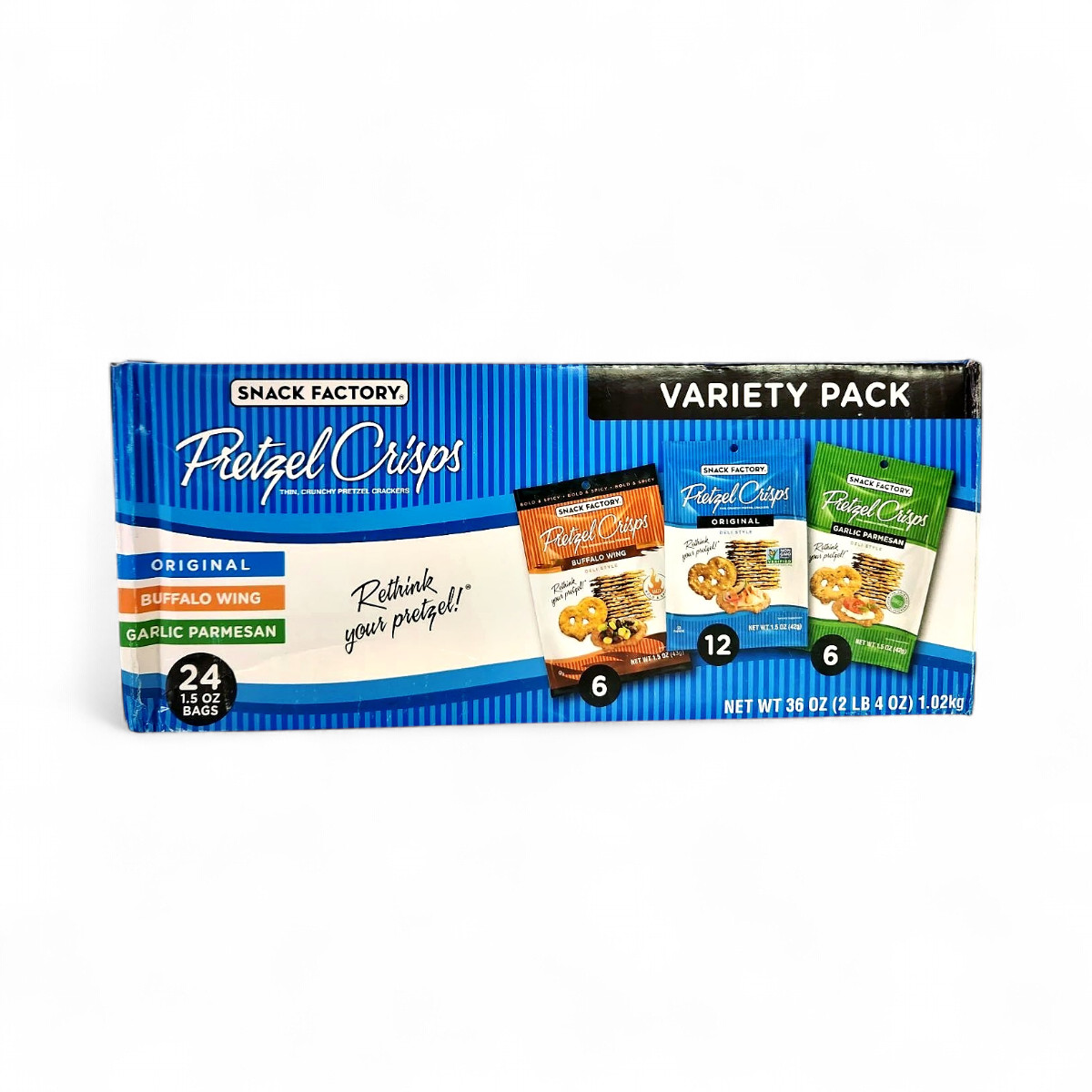 Snack Factory Variety Pack Pretzel Crisps Snack Bags, 1.5 oz - 24 Count gallery