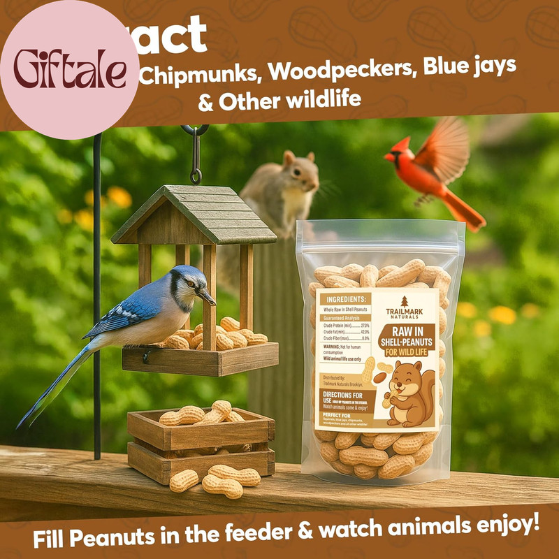 10 LB - Raw Peanuts for Squirrels, Raw in Shell Peanuts for Birds and Wildlife- gallery