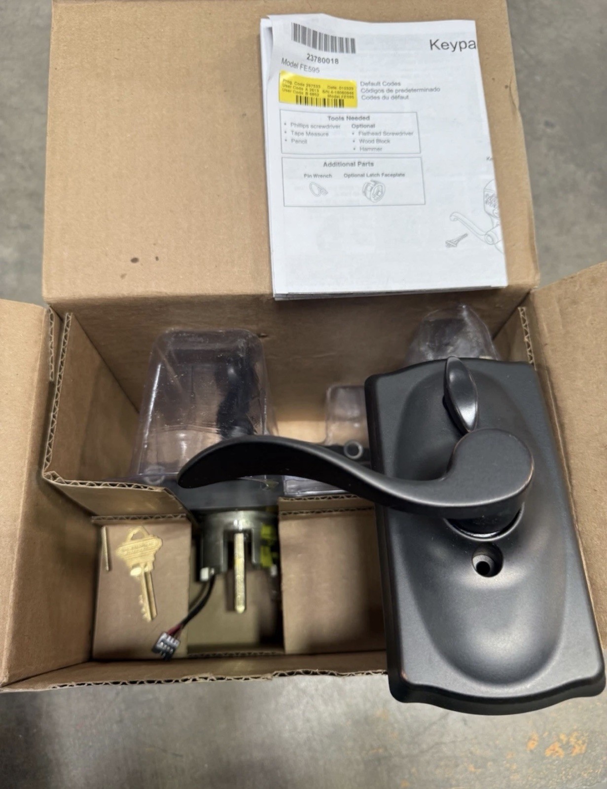 Schlage ‎FE595VCAM716ACC Keypad Accent Lever Door Lock -scratches A Bit (1 Key) gallery