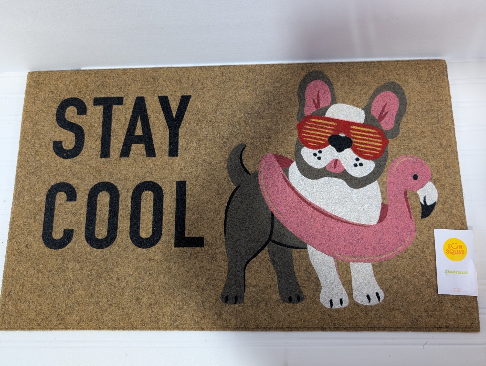 Sun Squad Outdoor Doormat Stay Cool Dog with Floatie Rectangular (18" x 30") gallery