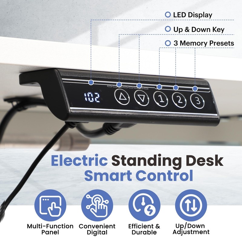 47 x 24 Inch Adjustable Height Standing Desk Computer Office Gaming Table White gallery