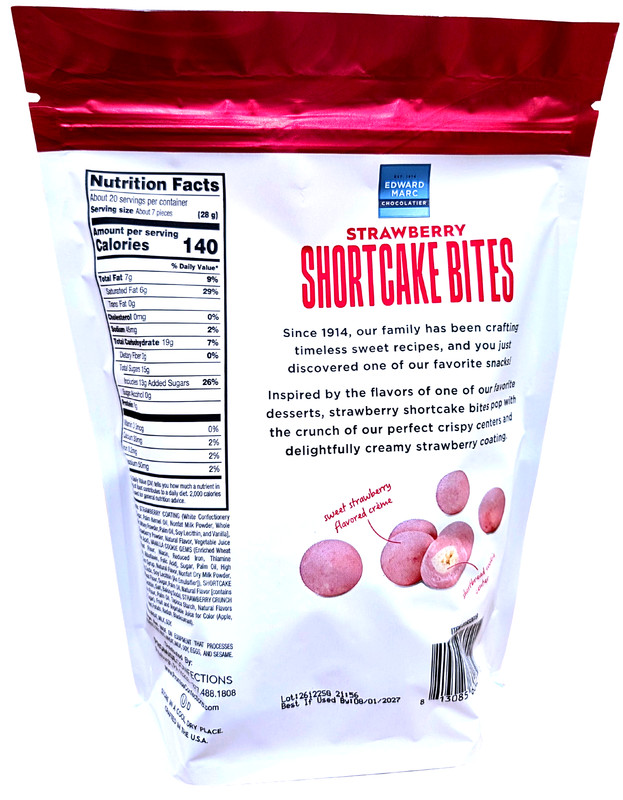 Edward Marc Strawberry Shortcake Snack Bites Shortbread Creme Cookies 20 Oz 8/27 gallery