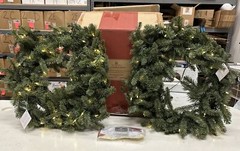 Balsam Hill Classic Blue Spruce 32″ Clear Lights $219 Open 2-PACK Box distressed