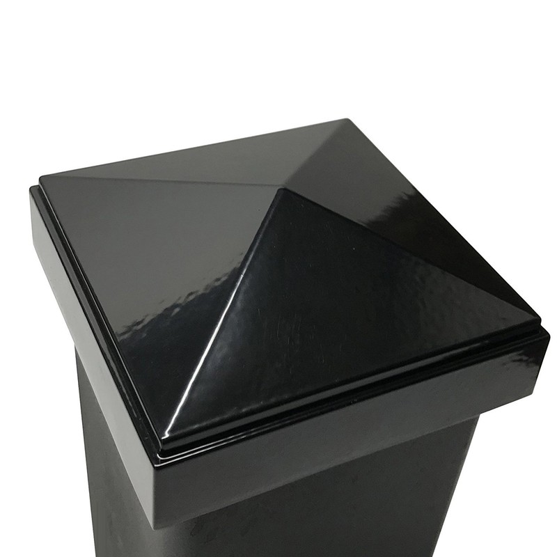 3" x 3" Decorex Hardware Aluminium Pyramid Post Cap for Metal Posts - Black gallery
