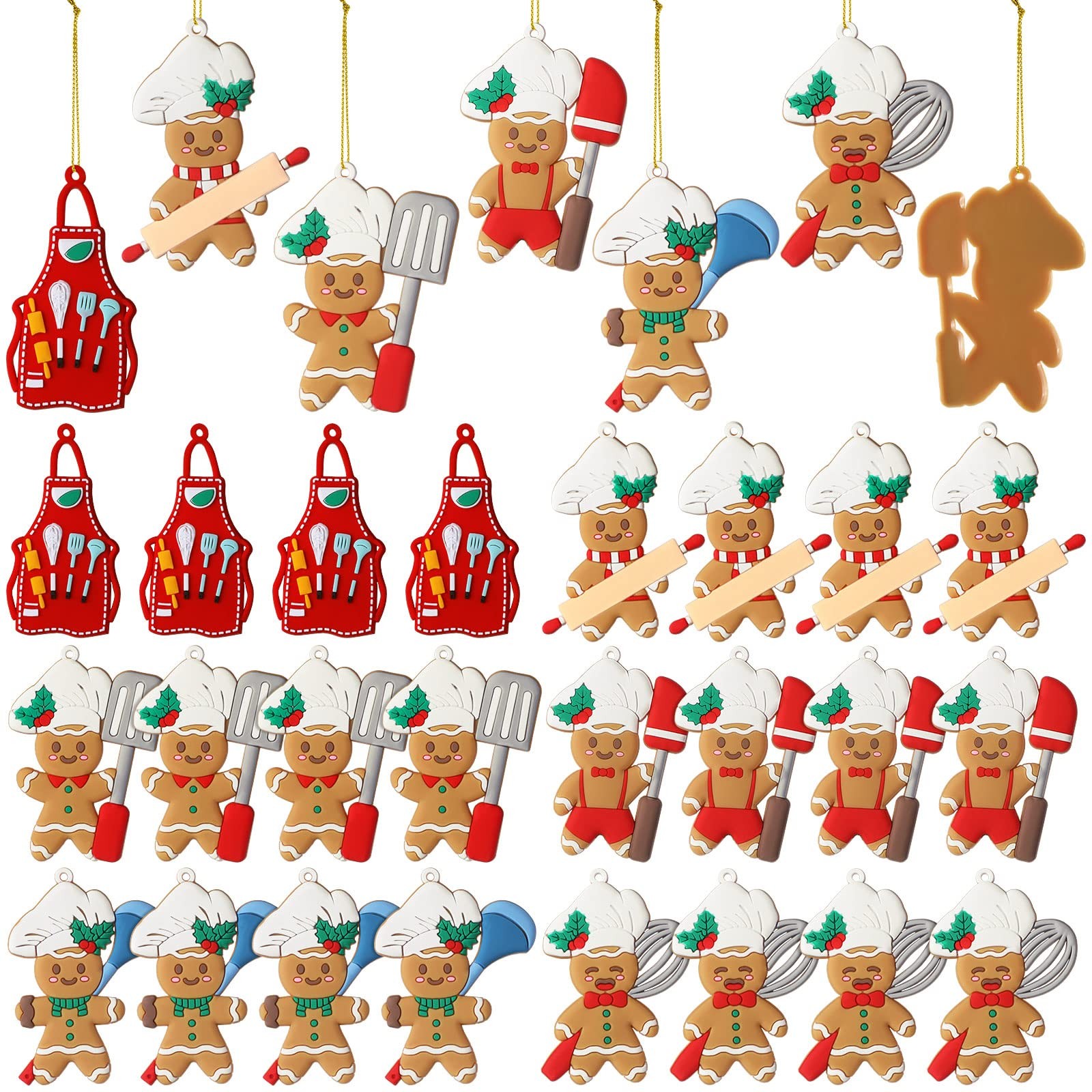 Gerrii 24 Pcs Gingerbread ["Red", "Green", "Blue", "Black", "White", "Gray"] gallery