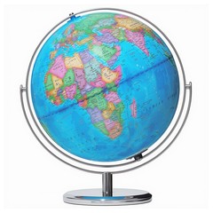 13” Illuminated Globe Map 720° Rotation W/ Touch Switch 3 LED Lighting Modes