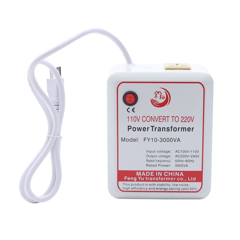Max. 3000W Voltage Converter Transformer Step-Up Only 100-120V to AC 220-240V US gallery