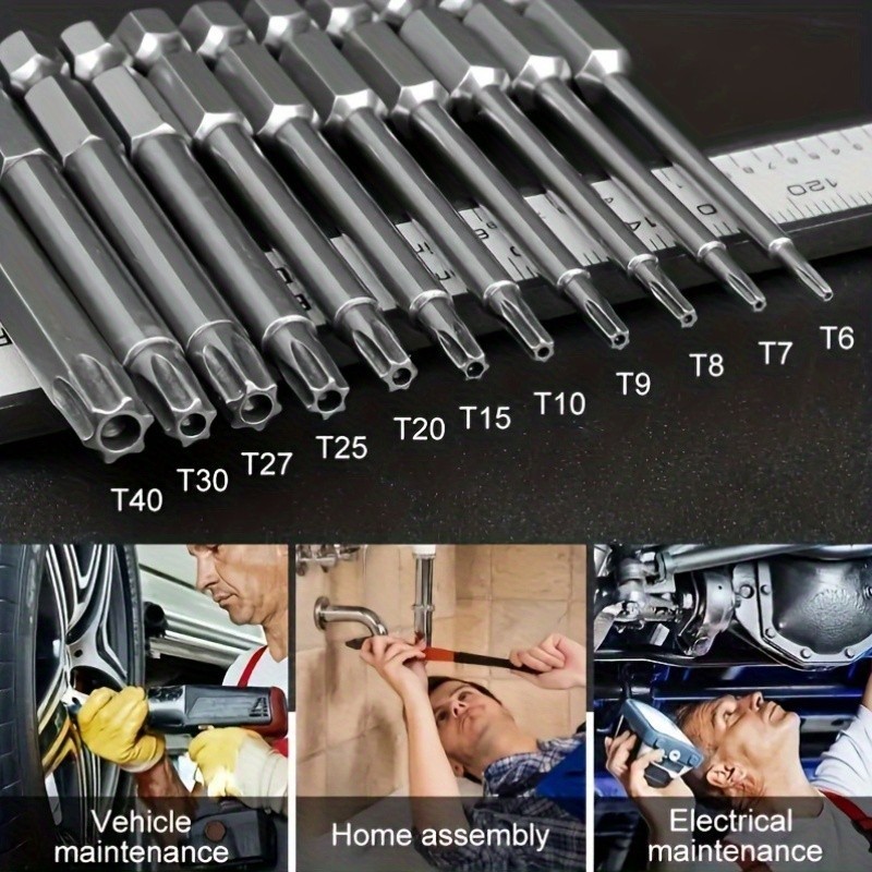 11-Piece Torx Screwdriver Bit Set - Multi-Size (T6-T40) for Vehicle Maintenance gallery