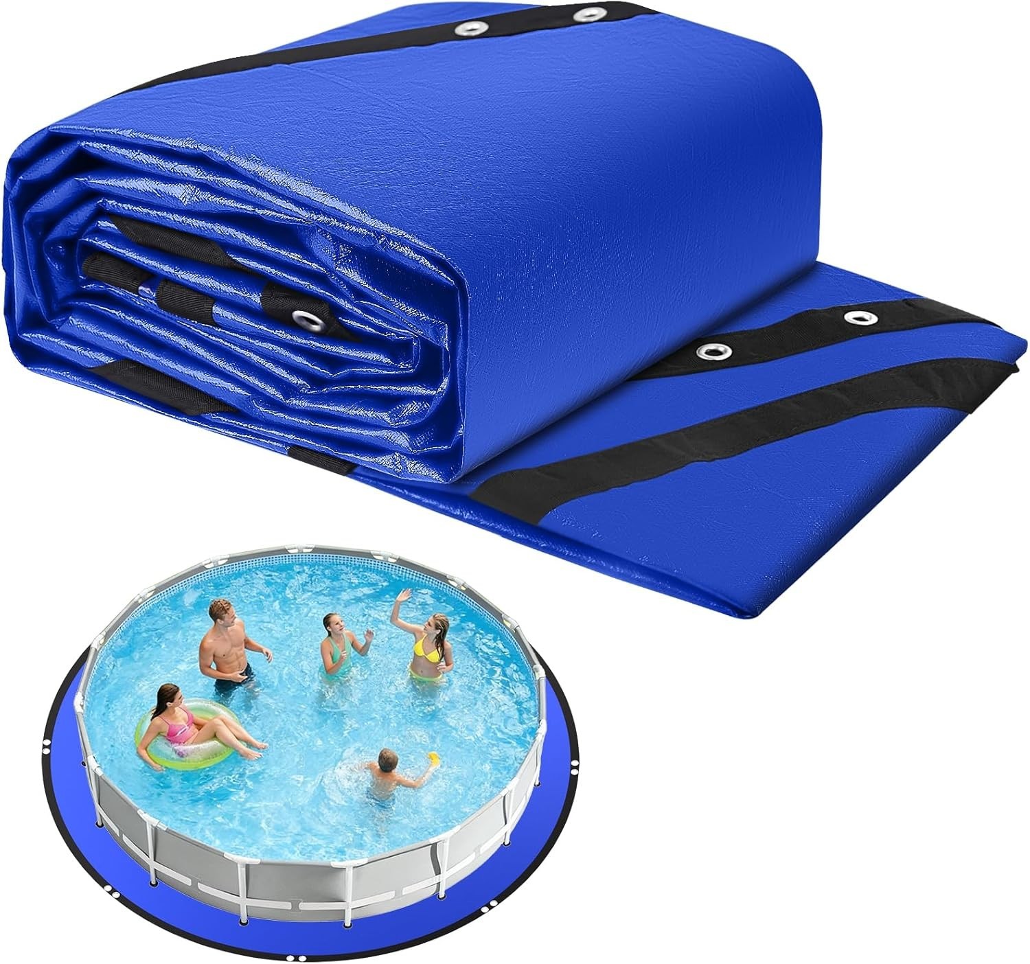 21FT Round Pool Liner Pad for Above Ground Pools, 165 GSM Thickened Puncture-Res gallery
