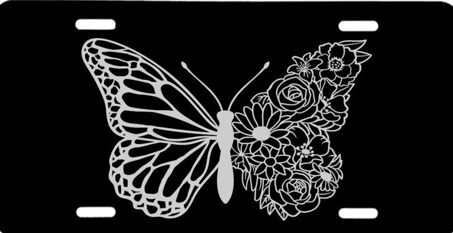 Butterfly Design License Plate Cute Front Car Tag Auto Truck Decor Gift gallery