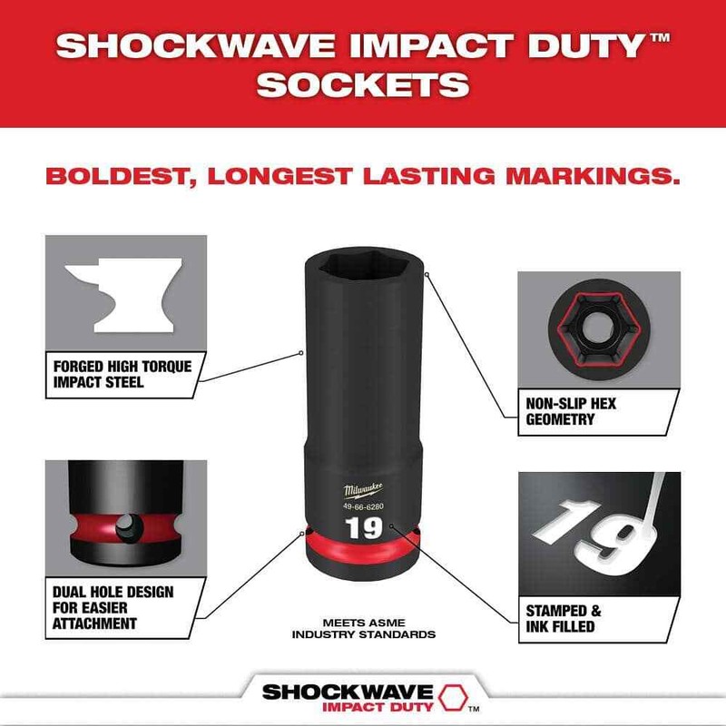 milwaukee impact socket set 1/2 in drive metric 6 point hand tool (29-piece) gallery
