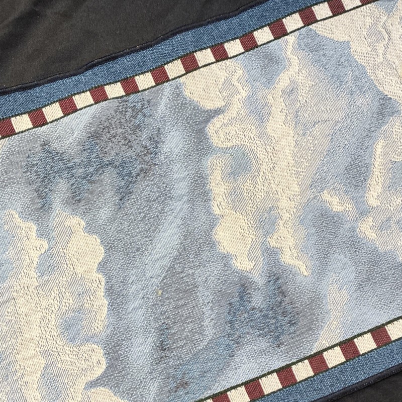 Lighthouse Coastal Fabric Table Runner with Tassels, Blue Beige Red White gallery