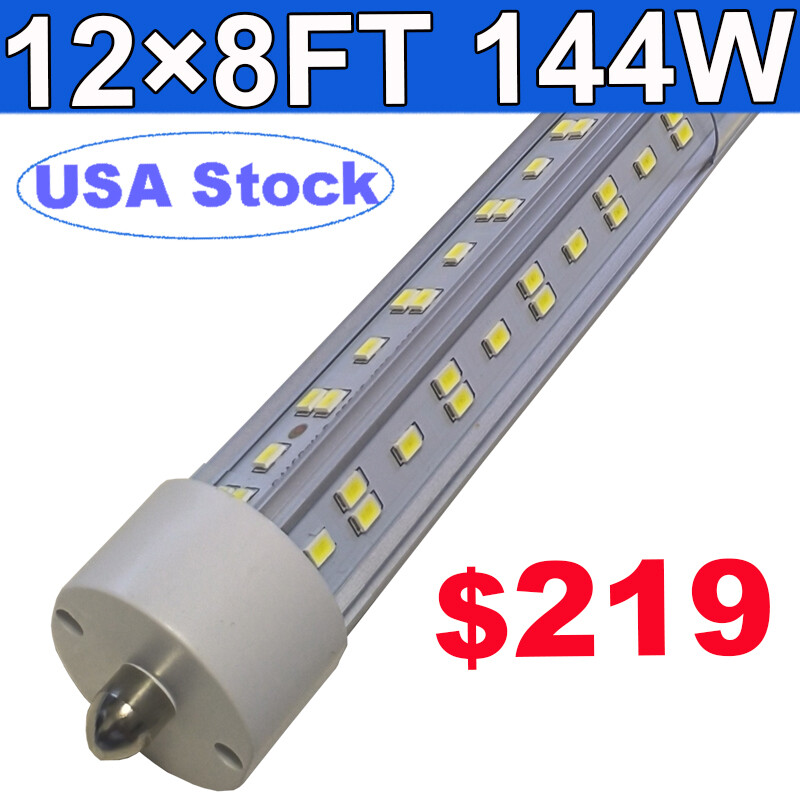12 Pack Single Pin 8Ft Led Shop Lights No RF 144W 8FT FA8 T8 8' Led Tube Light gallery