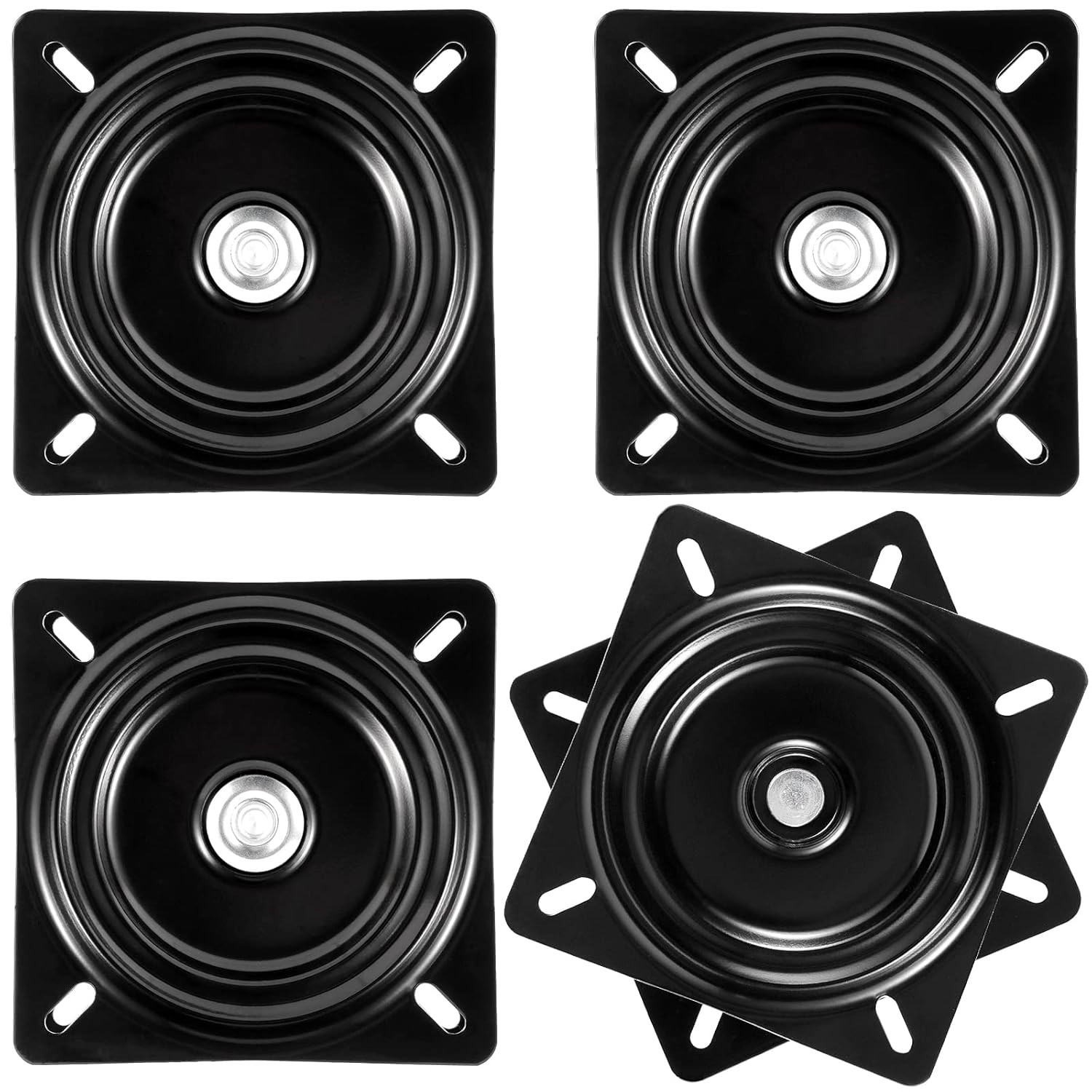 4 Pack 6 Inch Heavy Duty Bar Stool Swivel Plate, Square 360° Swivel Ball Bearing gallery