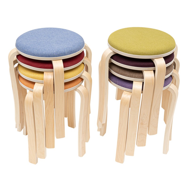 Stackable Round Stools Set of 8 - Durable, Comfortable, Space-Saving Design gallery