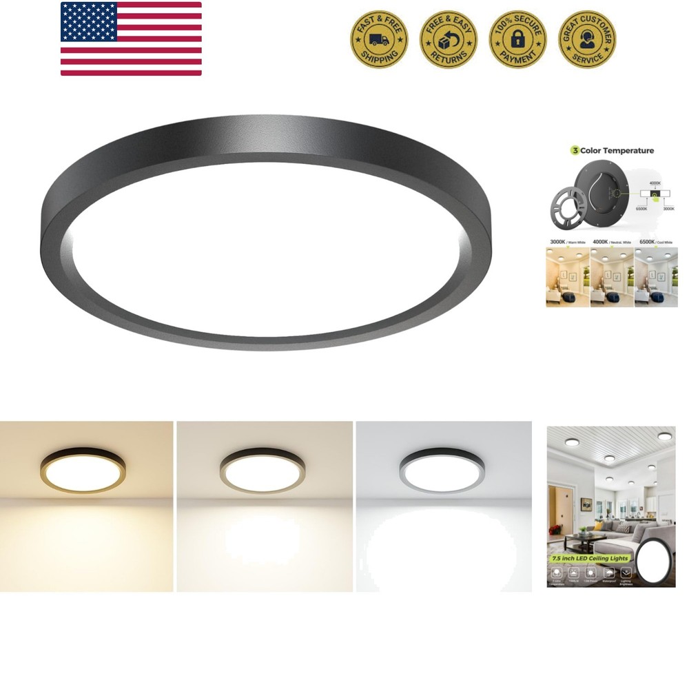 1PACK LED Flush Mount Ceiling Light, 3CCT Selectable 3000K-4000K-6500K & 100W...
