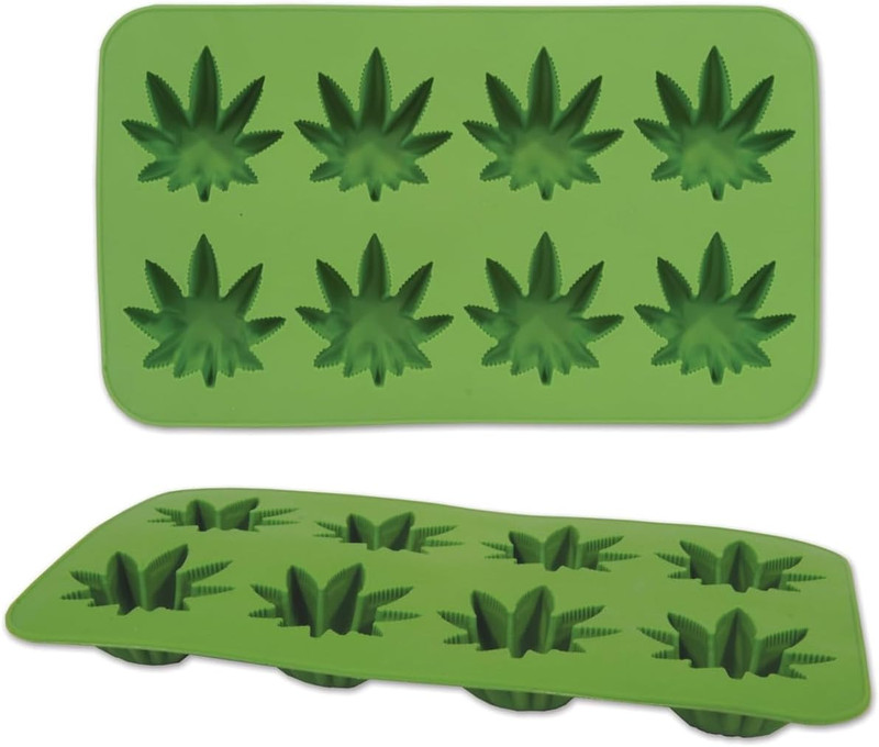 Marijuana Leaf Ice Cube Mold Silicone 8 Tray gallery