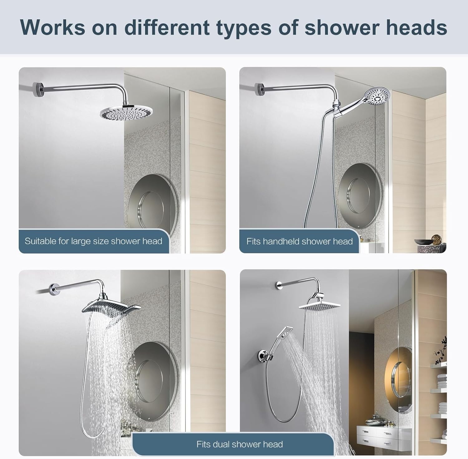 New 16'' L Shaped Shower Head High Rise Extension Arm-Chrome BAR1605-01 gallery