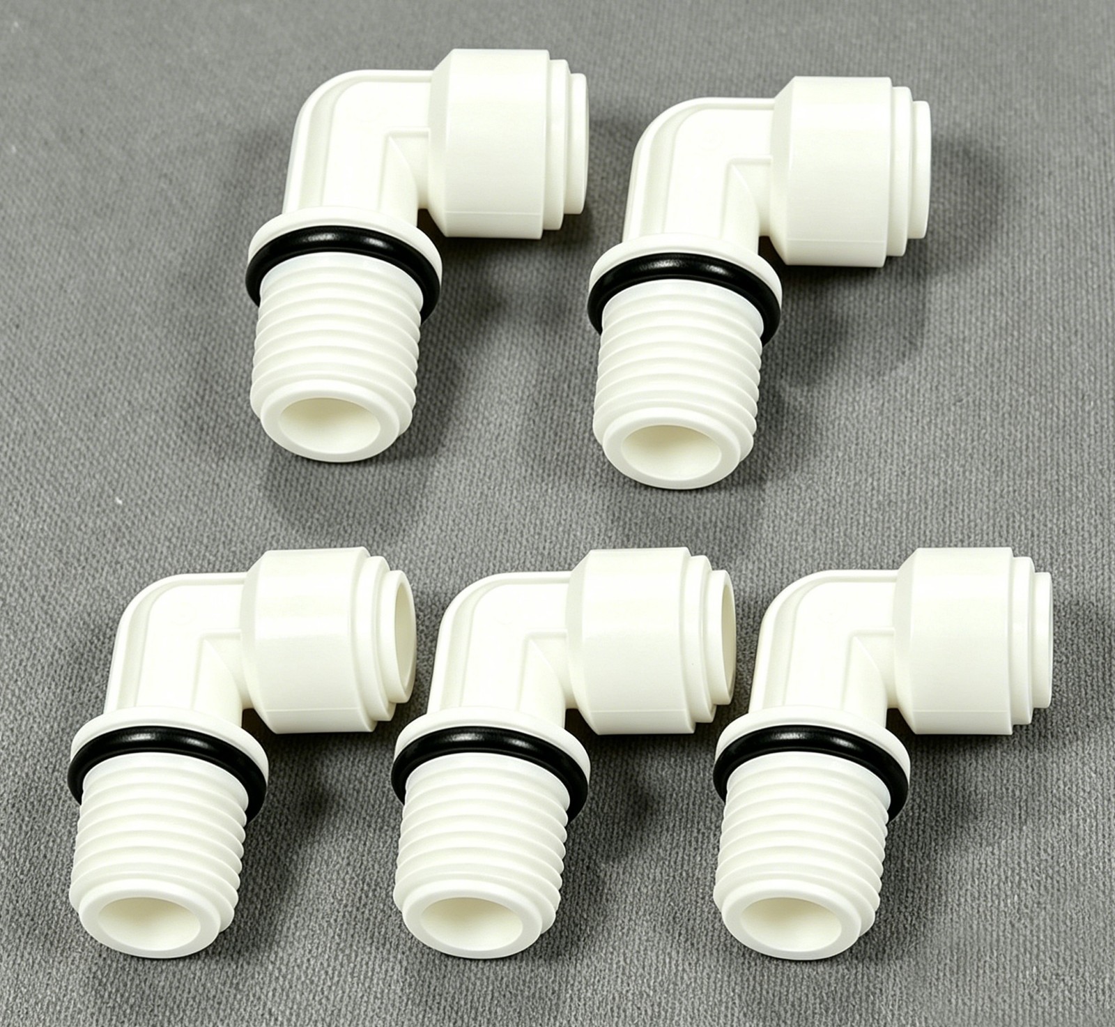 5 Pack Quick Connector L-Type G1/4 Male Thread to 1/4" Tube for RO Purifier gallery