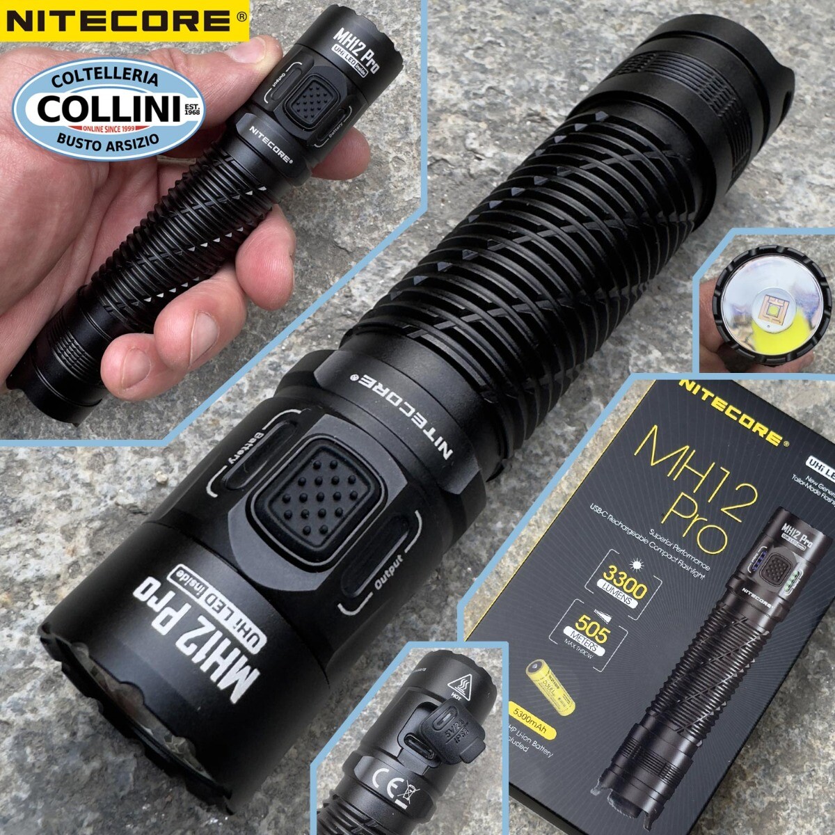 Nitecore - MH12 Pro - Rechargeable USB - 3300 Lumens And 1656 10/12ft - Torch - gallery