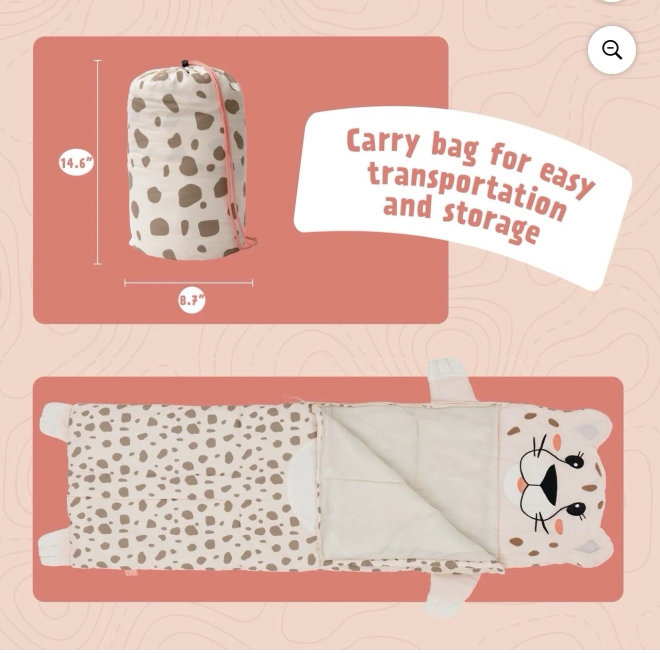 CUTE Kid’s Firefly Cha Cha Cheetah Sleeping Bag Girl’s Boy’s Camping Sleepovers gallery