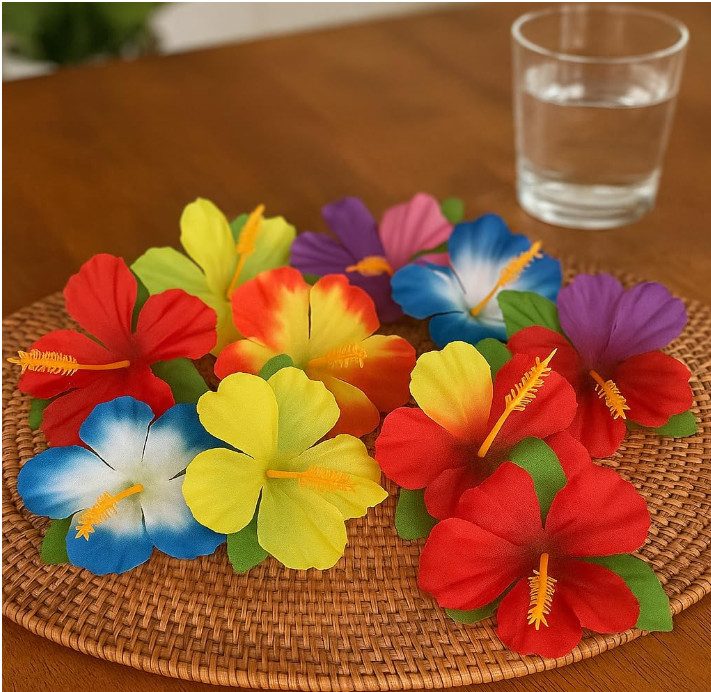 36pcs Artificial Silk Hibiscus Flowers Hawaiian Bar Party DIY Decor home decorat gallery