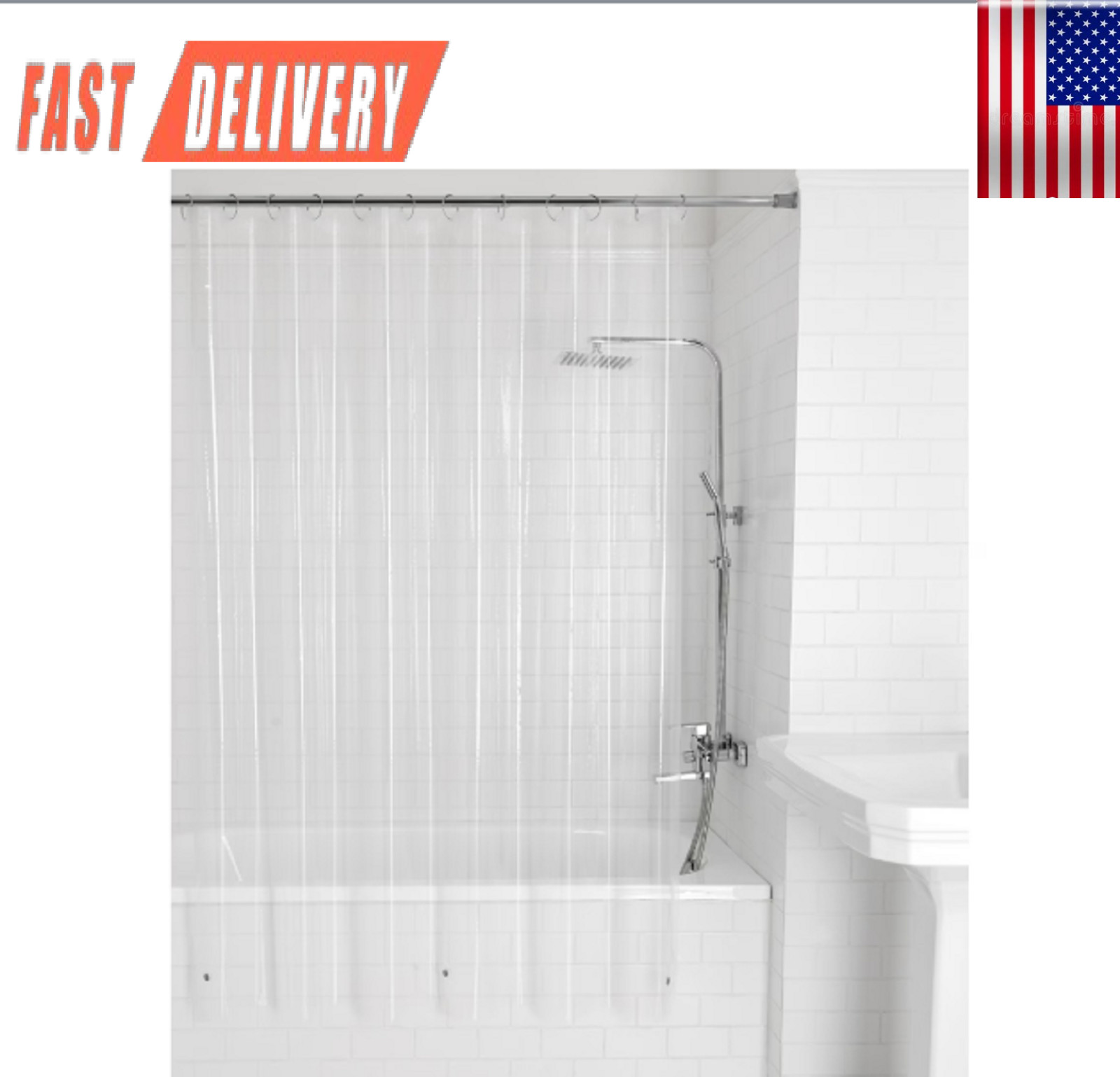 Mainstays Light Weight PEVA Shower Curtain Liner, 70" x 71" – Clear gallery