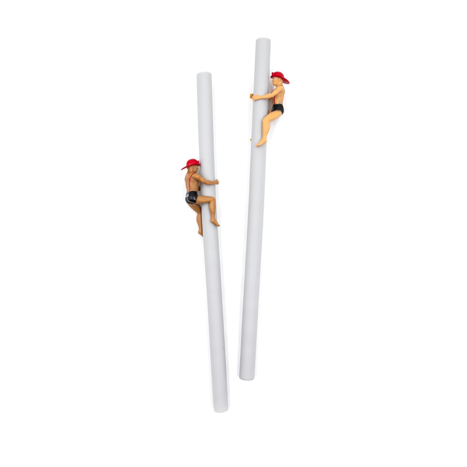 Fireman Straw Drinking Buddies Reusable Silicone Plastic 2count Multicolor gallery