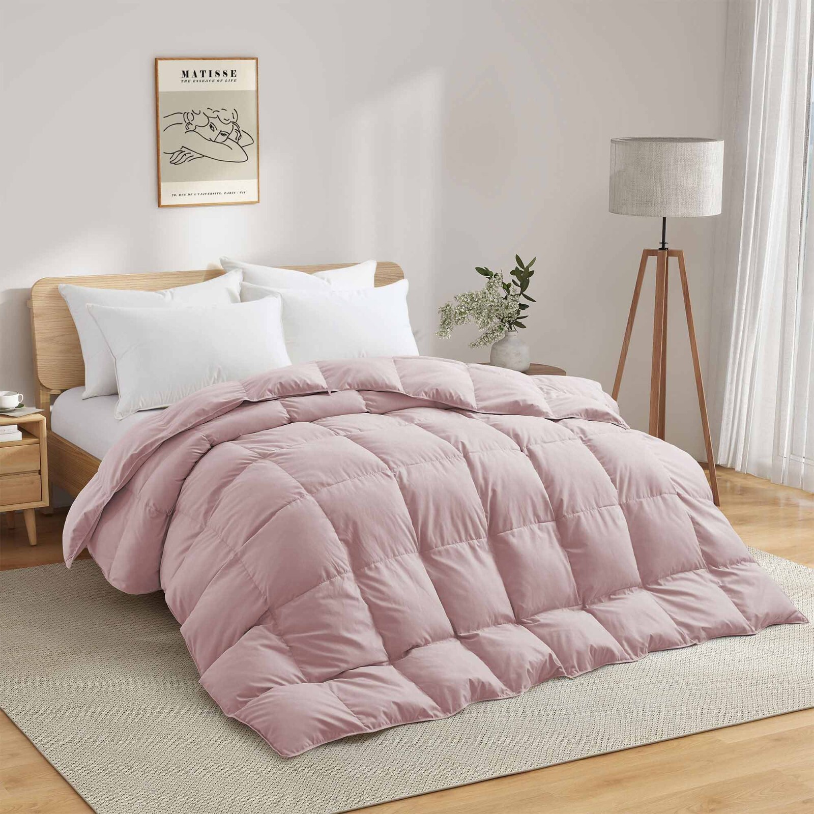Oversize Down Feather Comforter Lightweight Soft Cozy, King or Queen Bed Blanket gallery