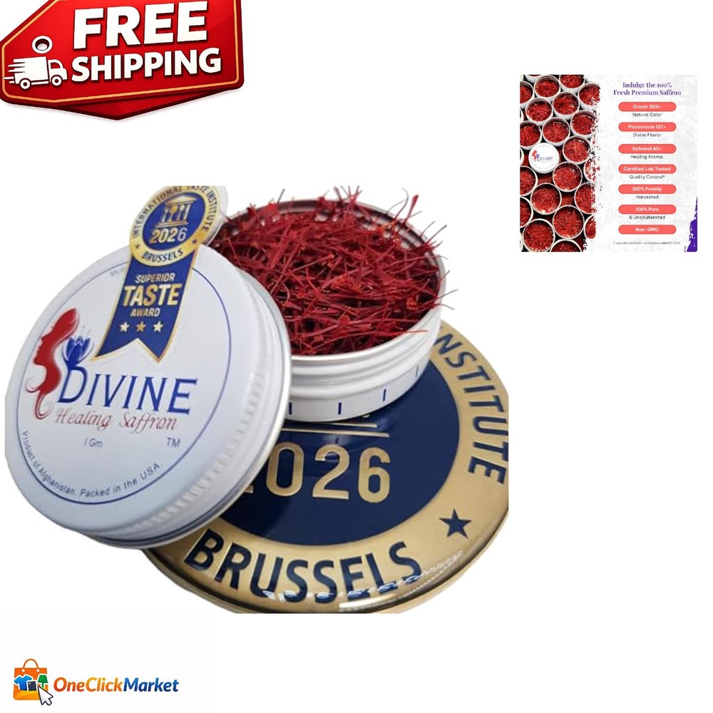 Golden Saffron Threads - Lab Tested, Pure & Fresh from Afghanistan, 1g
