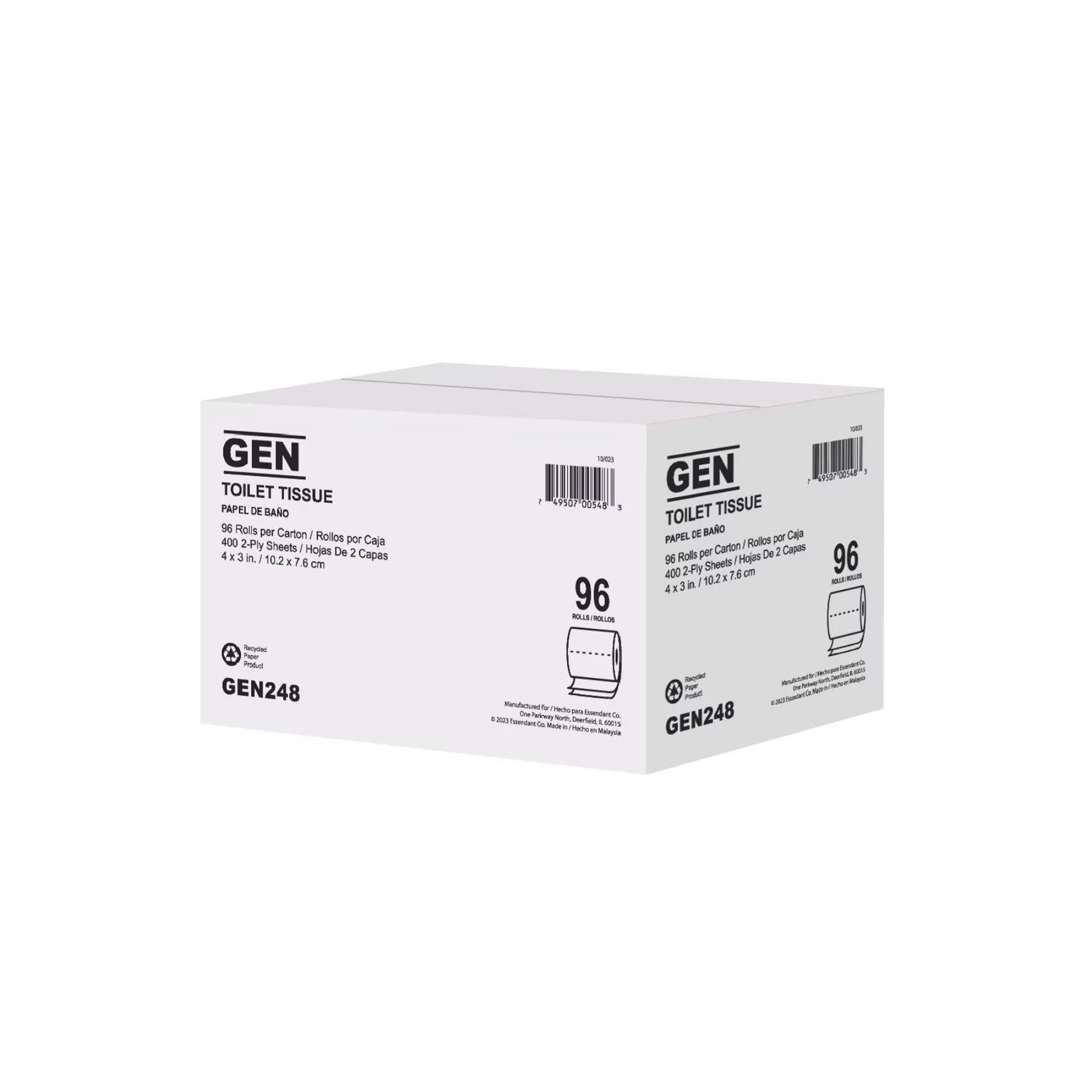 GEN Standard Bath Tissue, 2-Ply, White, 400 Sheets per Roll, 96 Rolls Carton gallery