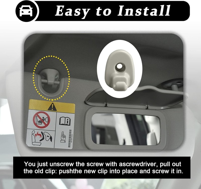 2Pcs Car Sun Visor Clip, Compatible With Jeep Liberty 2005-2012 and Dodge Nitro gallery