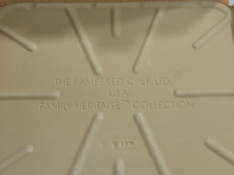 NEW PAMPERED CHEF #1350 RECTANGLE BAKING STONE 12" x 15" FAMILY HERITAGE USA gallery