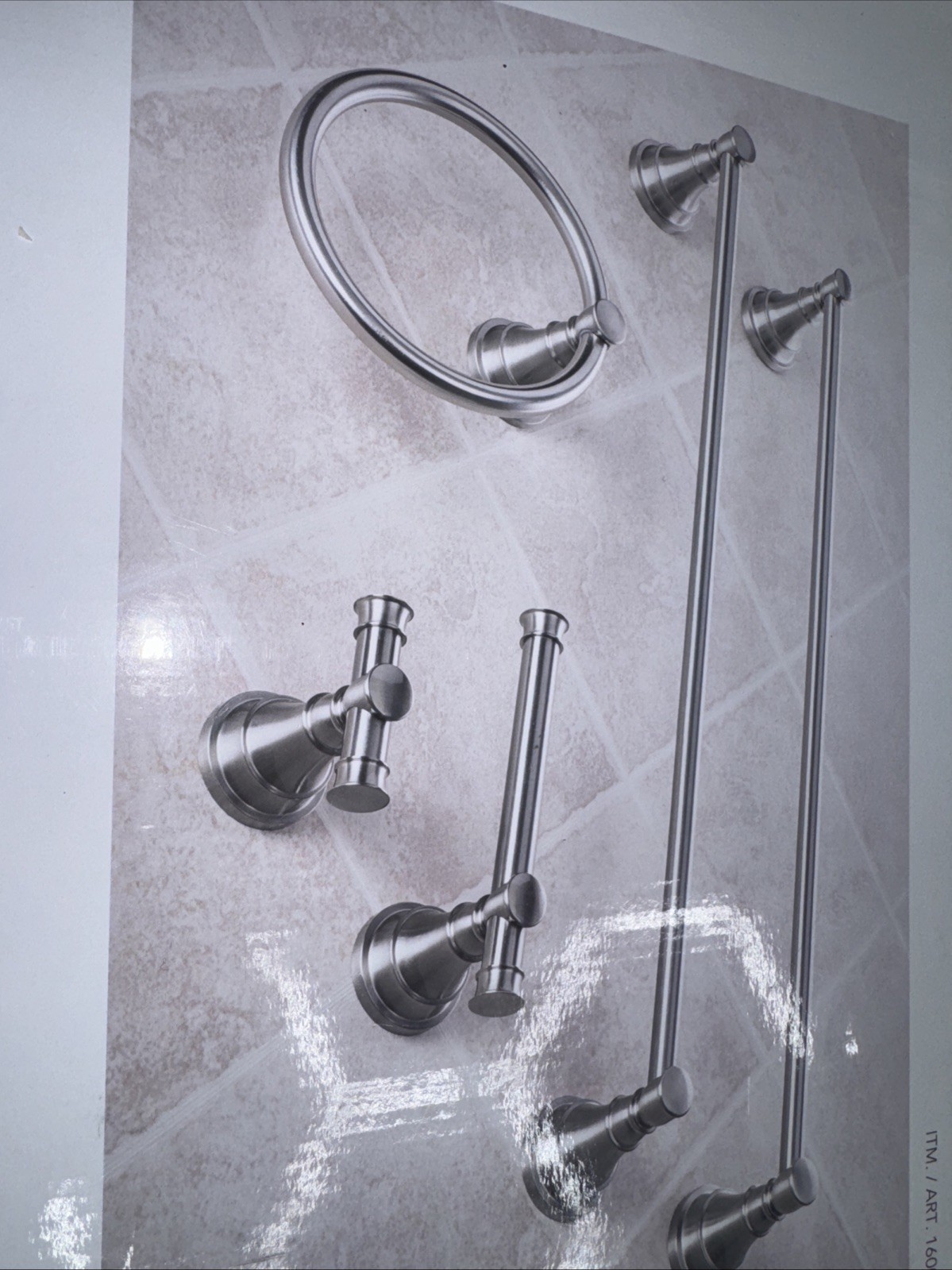 Landia Home 5-Piece Bath Collection Set Brushed Satin Nickel Finish~2 Towel Bars gallery