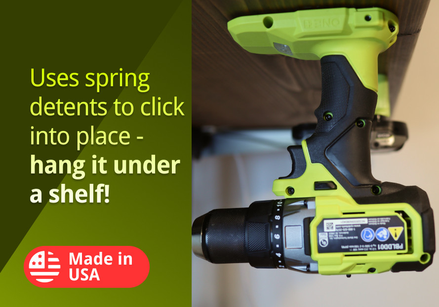 SNAP FIT! 6 Pack: Ryobi 18V ONE+ Tool Mounts / Hangers / Holders MADE IN USA gallery