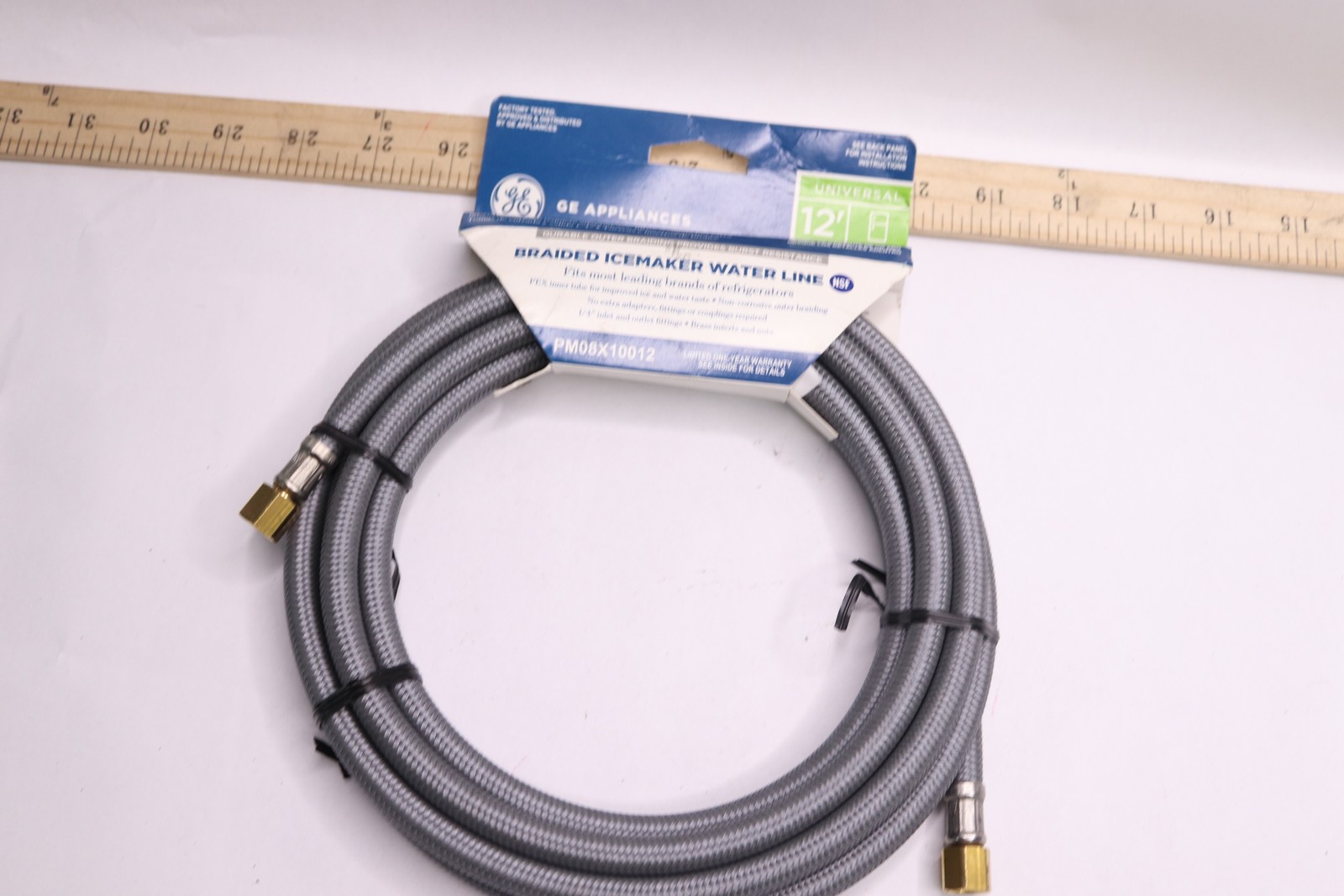 GE Universal Braided Icemaker Water Line 1/4" Inlet & Outlet 12-Ft gallery