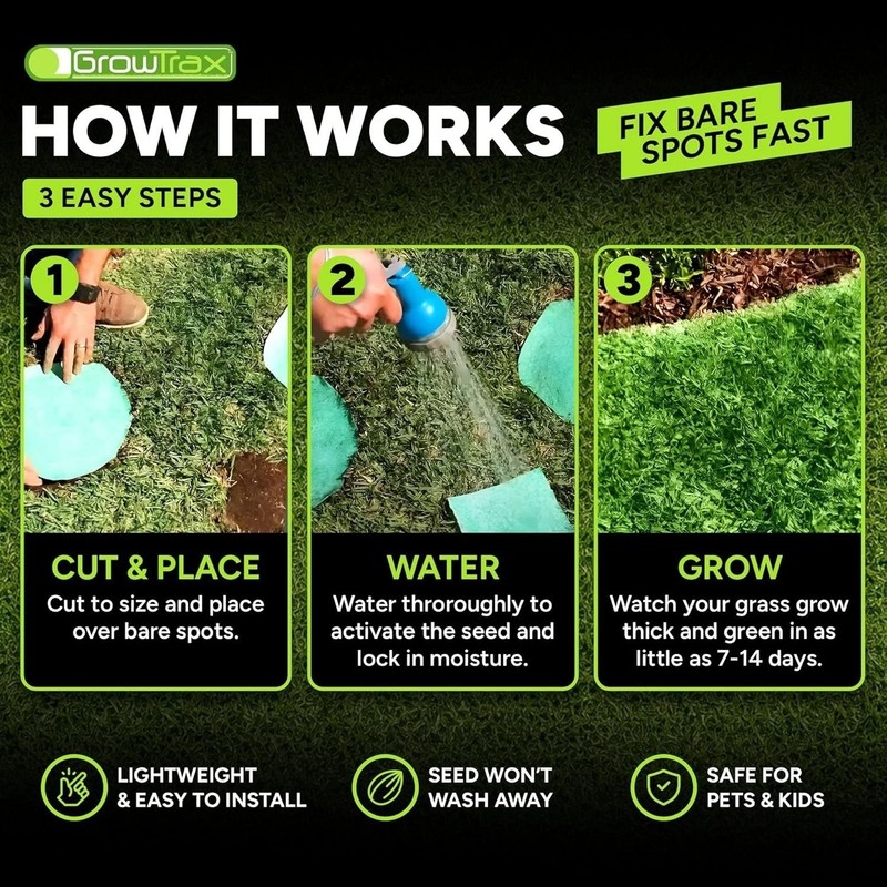 All-in-One 50 Sq Ft Biodegradable Grass Seed Mat - Easy Roll & Grow Solution gallery