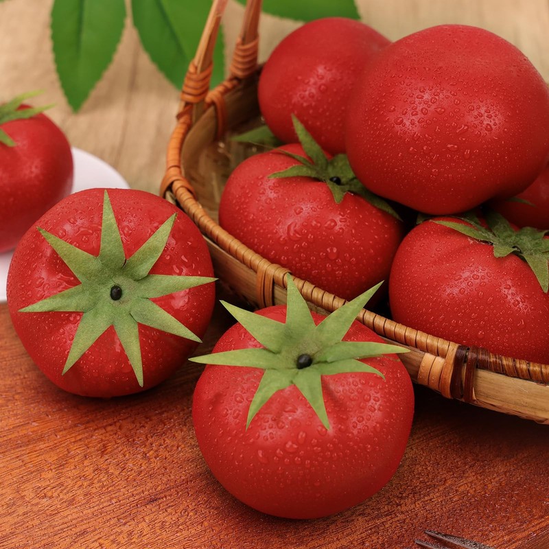 Artificial Simulation Tomato 6 PCS Fake Fruit Vegetable for Home Kitchen gallery