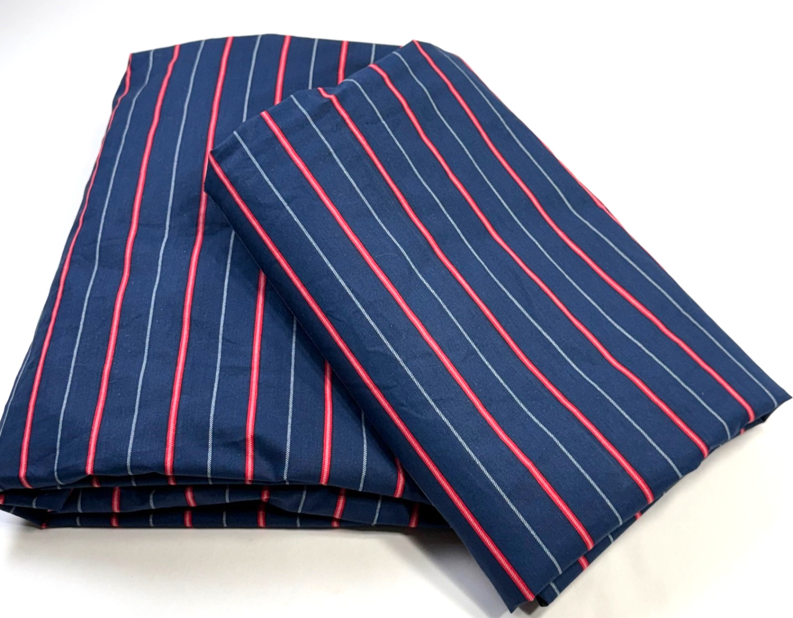 Ruvanti 100% Cotton Full Flat Fitted Deep Pockets Navy Red White Stripe gallery